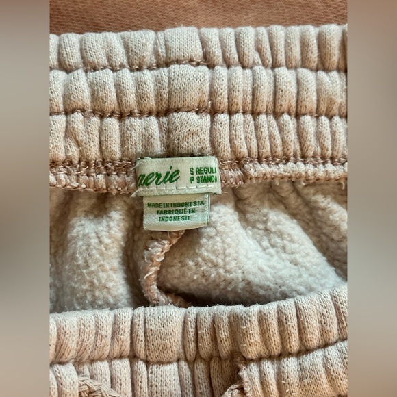 Sz S Aerie jogger sweatpants baby pink rose blush elastic waits pockets - Picture 6 of 8